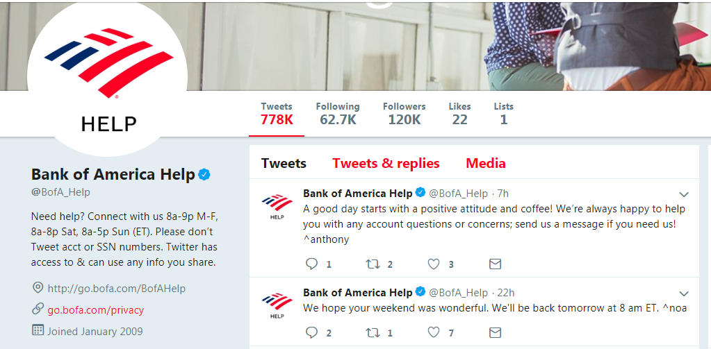 Bank of America on Twitter